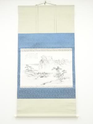 昭和戊戌（1958年）　華英筆　山水　肉筆紙本掛軸（共箱）